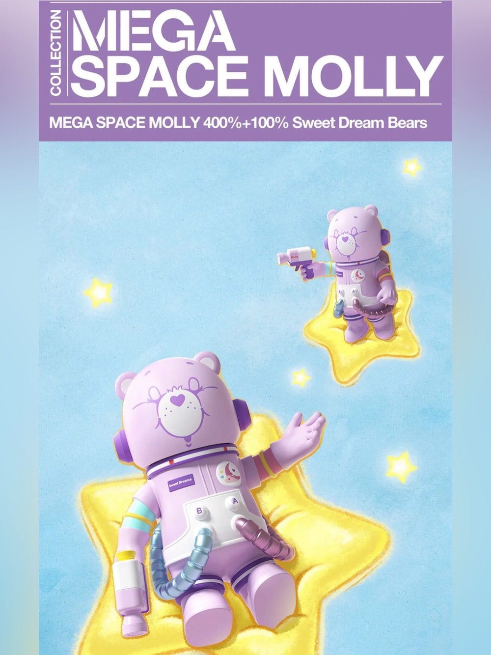 Authentic MEGA SPACE MOLLY 400% + 100% Sweet Dream Bears - Factory Sealed